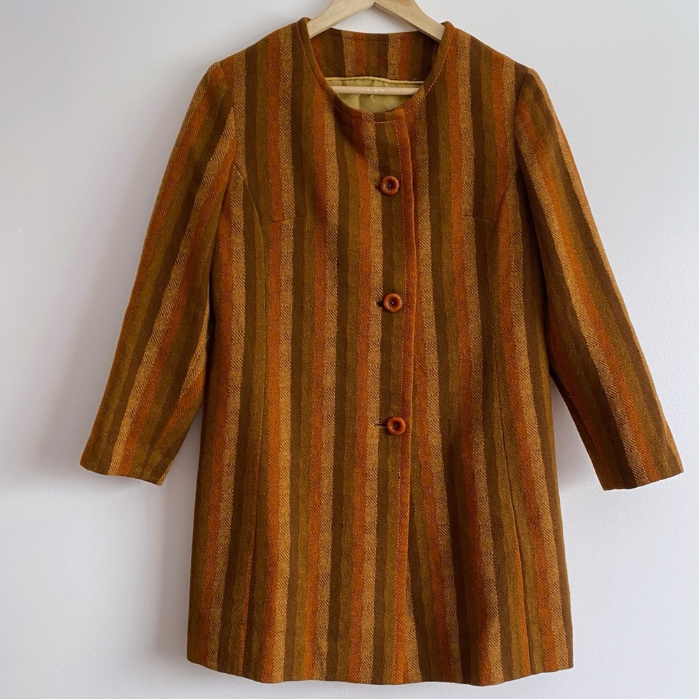 Vintage Midcentury Striped Coat